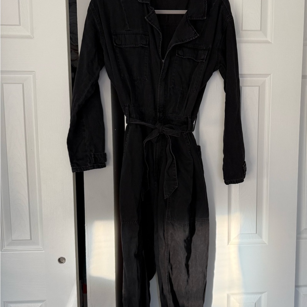 Good American Hourglass Women's Black Denim Jumpsuit - Picture 5 of 10